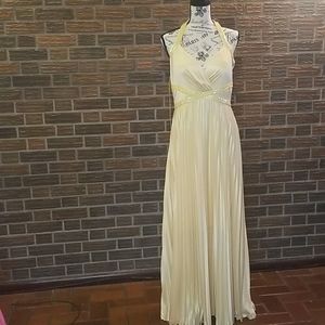 Yellow halter style long dress